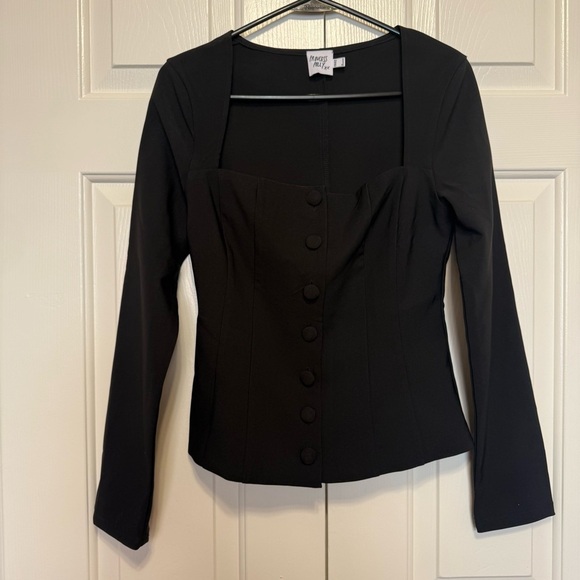 Princess Polly Gaskin Long Sleeve Top Black size 4 - Picture 8 of 8